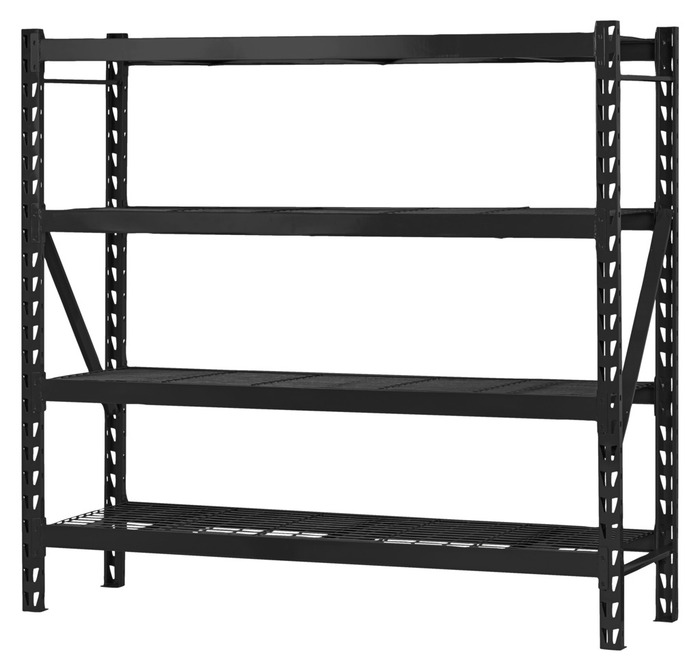 Stålreol 4 hyller svart 196 x 183 x 61 cm - Probuilder